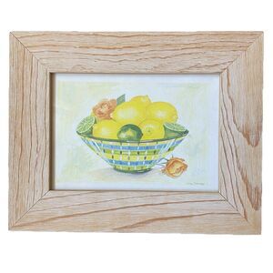 Lucy‎ Davies Still Life Lemon Decor Framed And Signed - Vintage Art